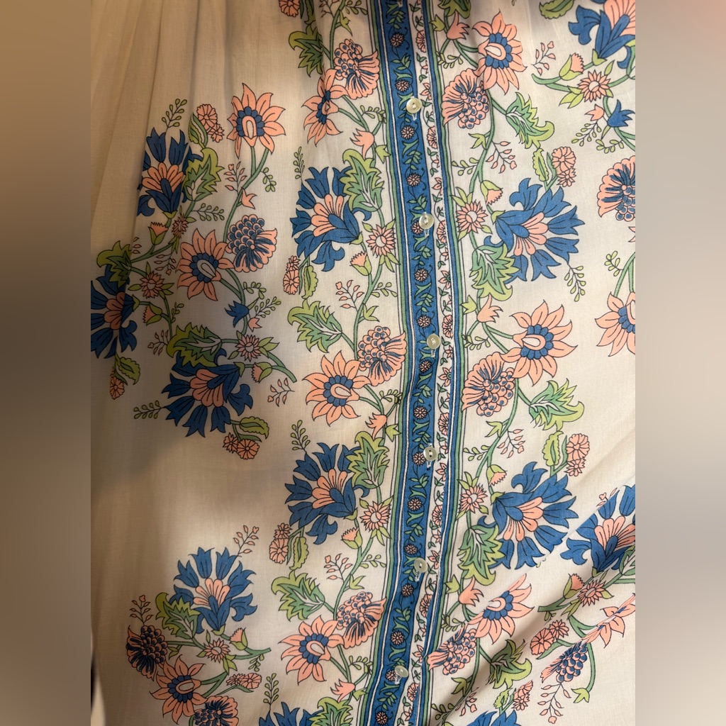 Juliet Dunn Tie Shoulder Dress In Rose Border - Size 1 — image 8 of 8